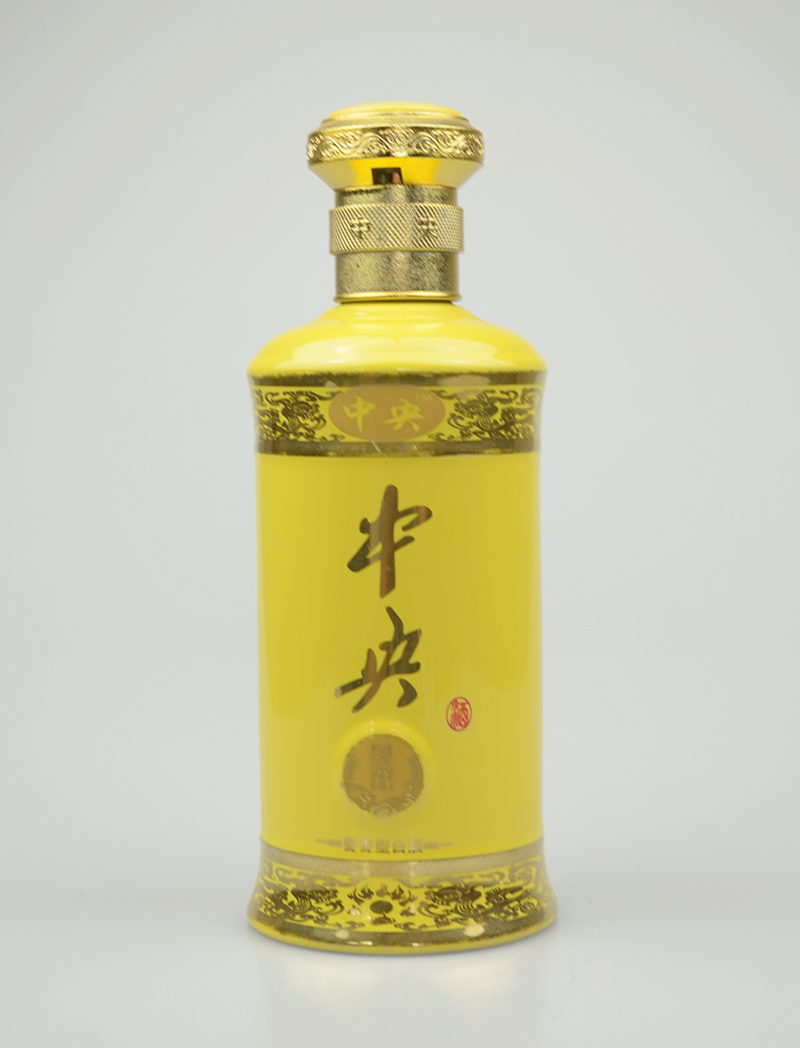 中央喷釉烤花酒瓶价格